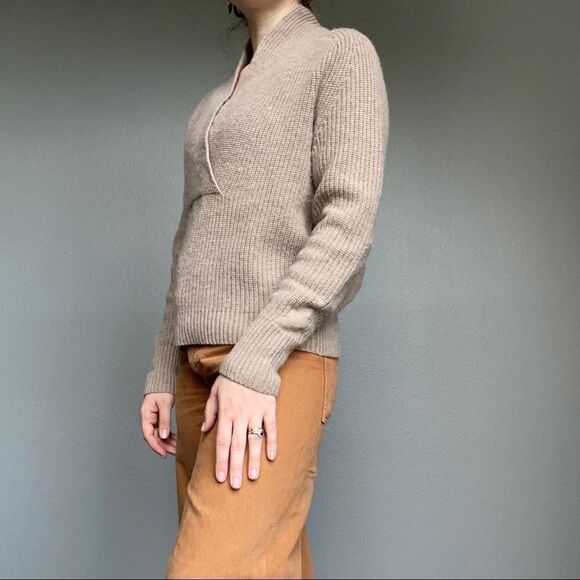 Crippen Tan Merino Wool And Cashmere Blend Soft Lightweight V Neck Sweater Sz S - Picture 6 of 8